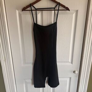 Short Unitard Romper Black size Small Ribbed Tank Sleeveless Shorts